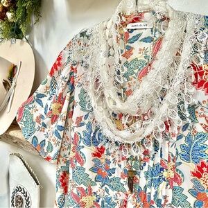 Lace fringe scarf/wrap w shabby chic hippy vibe